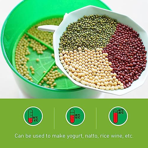 Tnfeeon Máquina de Brotes de Soja, Kits de Germinación de Semillas Pantalla LED Tiempo Inteligente Automático Fabricante de Brotes de Soja Función de 3 Capas Cultivo Semillas (Enchufe UE 220V)
