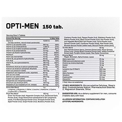 OptiMen Opti Men (150 tabletes) Optimum Nutrition