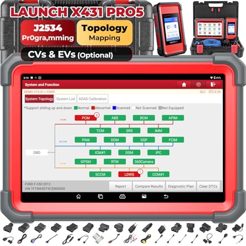 Launch X431 Scanner PRO5 J2534 Pr0gram ECU Coding, Topology, 60+ Services, Bi-Directional All System Scan Tool, CANFD DOIP, 200+ Brands, Guided Functions, 10+ High-end Features