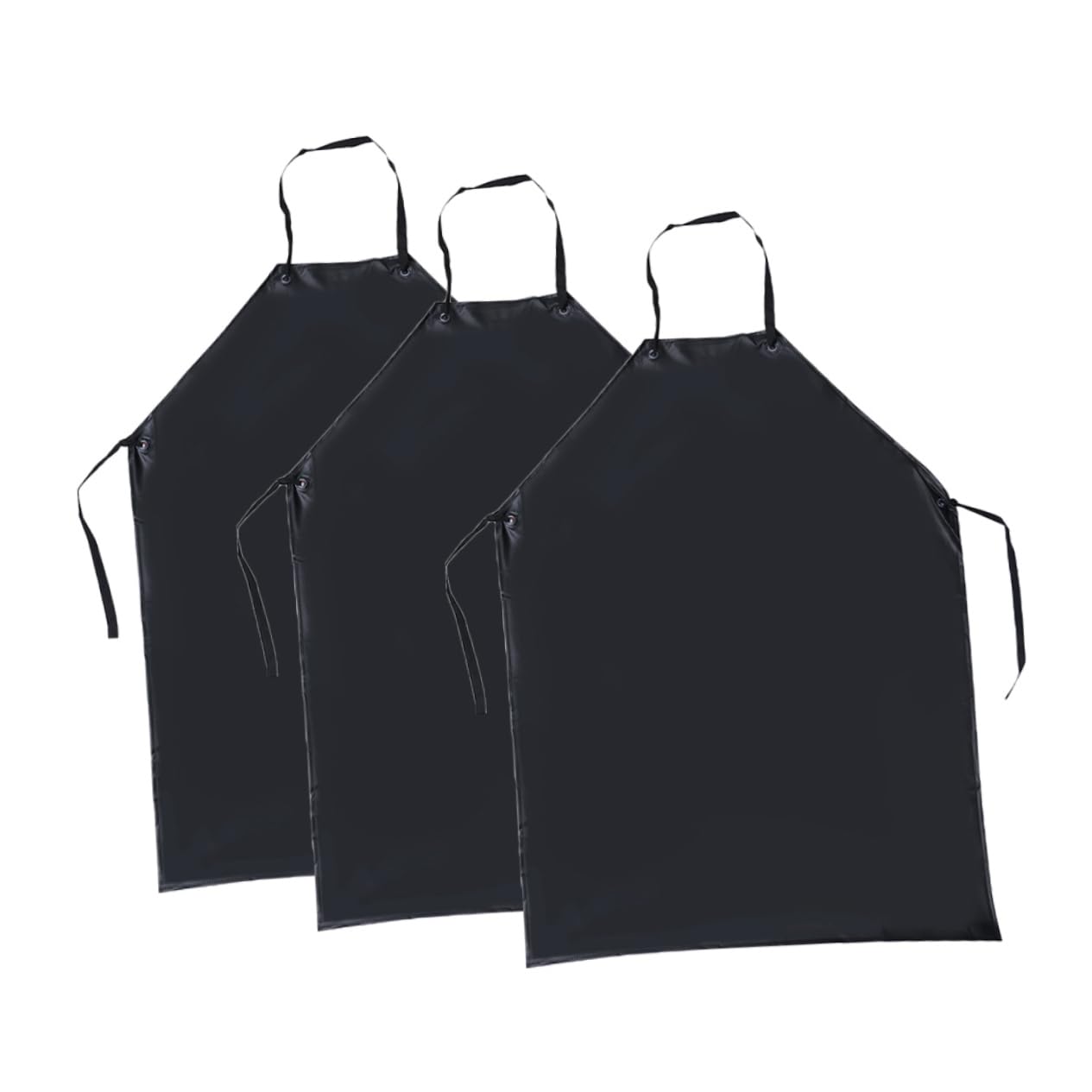 VALICLUD Delantal de Cocina Pvc Negro 3 Piezas Resistente a Grasa y Álcalis | Uso Doméstico y Restaurante, Formato Industrial, Apto para Camarera y Cocina Profesional