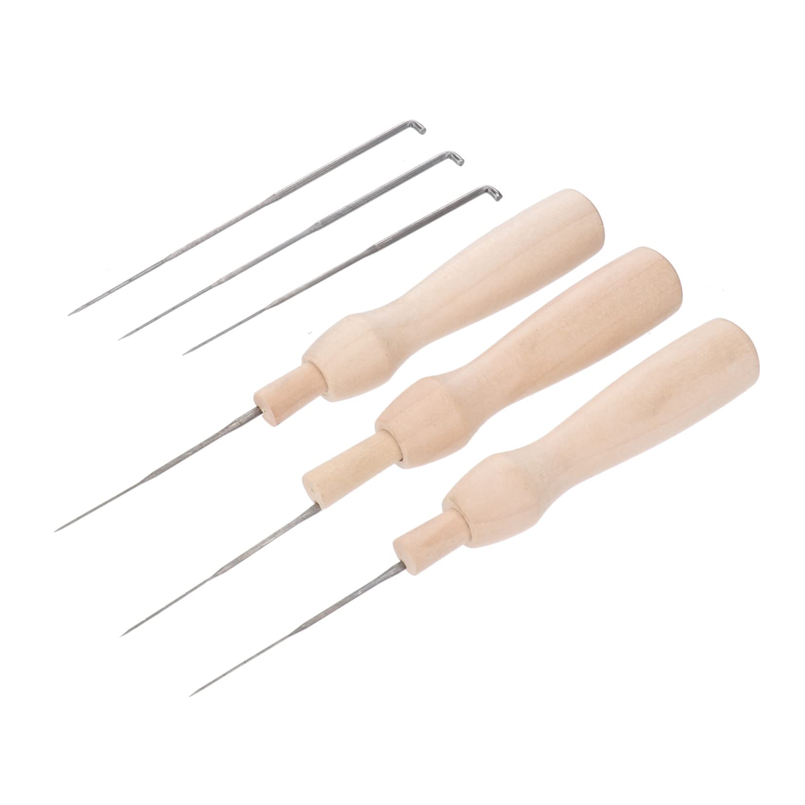 Housoutil 60Pcs Needle Felting Kit with Needles Comfortable Wooden Handles Clear Storage Bottles for Beginners Complete Wool Felting Tools Set for DIY Craft Projects