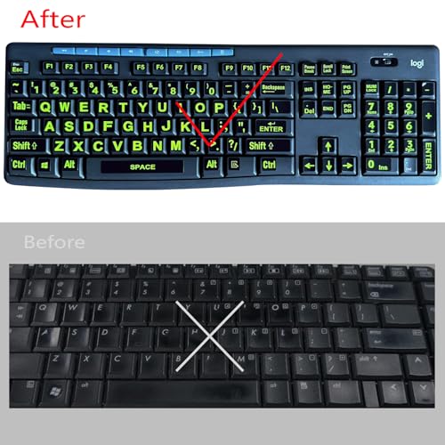 2 pack pegatinas para teclado en inglés con letras grandes miniatura 5