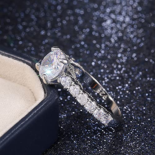 Exquisite quality 925 sterling silver ladies wedding ring fashion zircon ring jewelry (8)3
