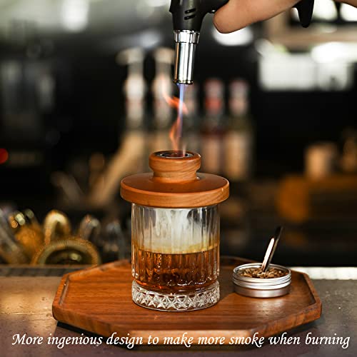 Cocktail Smoker Kit With Torch For Whiskey & Bourbon, Old Fashioned Smoker Set 6 Flavor Of Wood Chips Orange/Cinnamon/Ginger/Cherry/Litchi/Hickory Anniversary Birthday Gifts For Men #TOP2