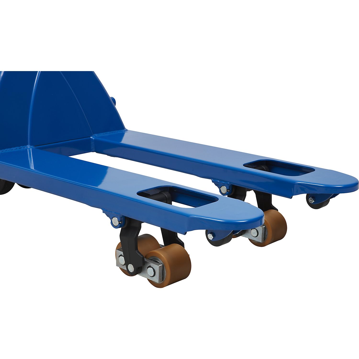 eurokraft pro | Paletthubwagen mit QuickLift | Vollgummi Polyurethan Rollenausstattung, Gabellänge 810 mm