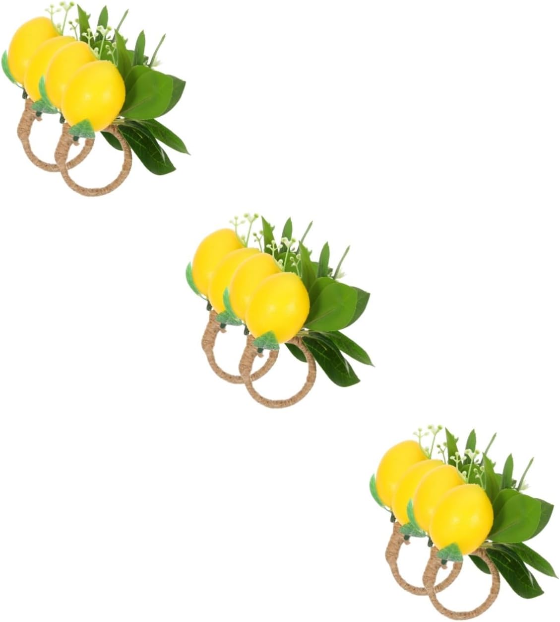 MAGICLULU 12pcs Napkin Rings Lemon Napkin Holders Flat Real Lemon Look Decorative for Dining Table