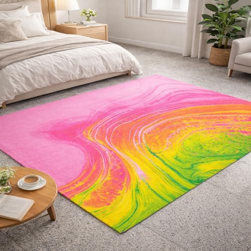 Moquette chambre de qualité supérieure design abstrait rose et jaune