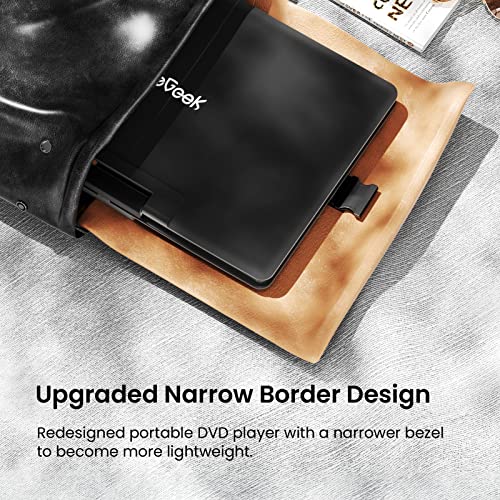 Iegeek 15.9" Portable Dvd Player - With 14.0" Large Hd Screen, 6 Hours Rechargeable Battery, High Volume Speakers, Region Free, Support Usb/Sd/Headphone/Sync Tv And Multiple Formats, Slow Play - Black #TOP7