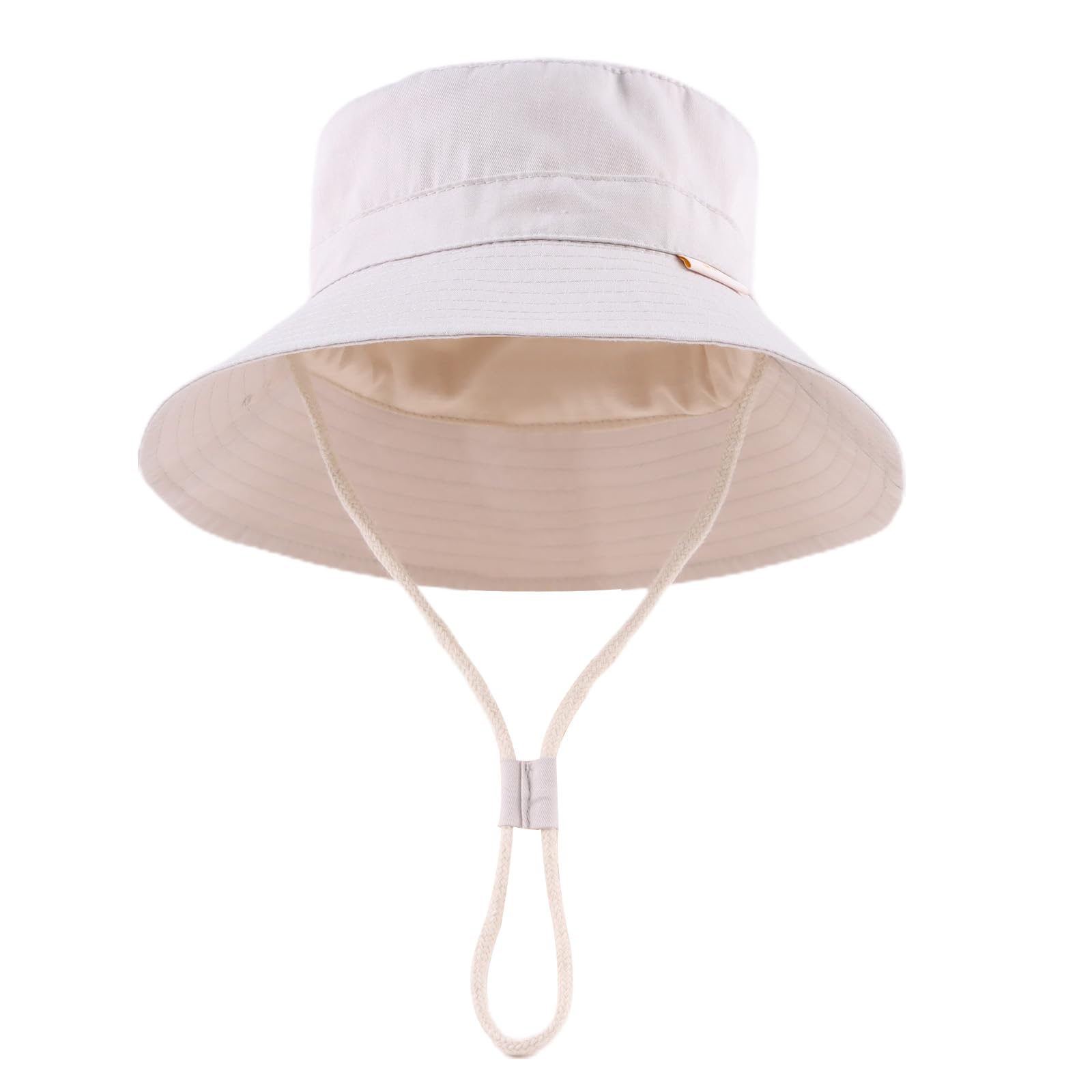 Bamery Baby Toddler Girls Bucket Hat Newborn Sun Hats for Boys Classic Infant Summer UV Protection Hats Kids Beach Cap (Beige, 50)