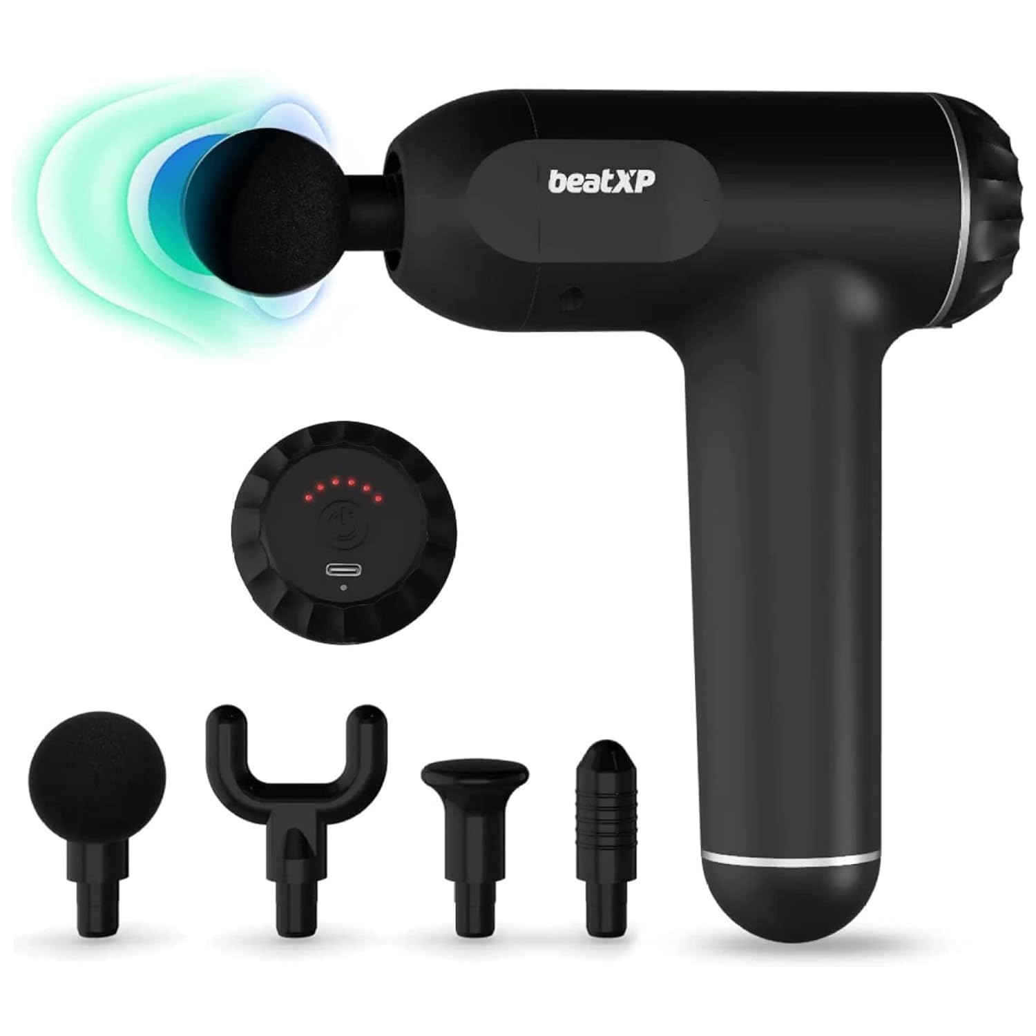 beatXP Bolt Deep Tissue Massage Gun | Percussion Muscle Massager for Full Body Pain Relief of Neck, Shoulder, Back, Foot for Men & Women Up to 1 Year Warranty by beatXP (Black) (B0DHVKXVXW) Amazon Price History, Amazon Price Tracker