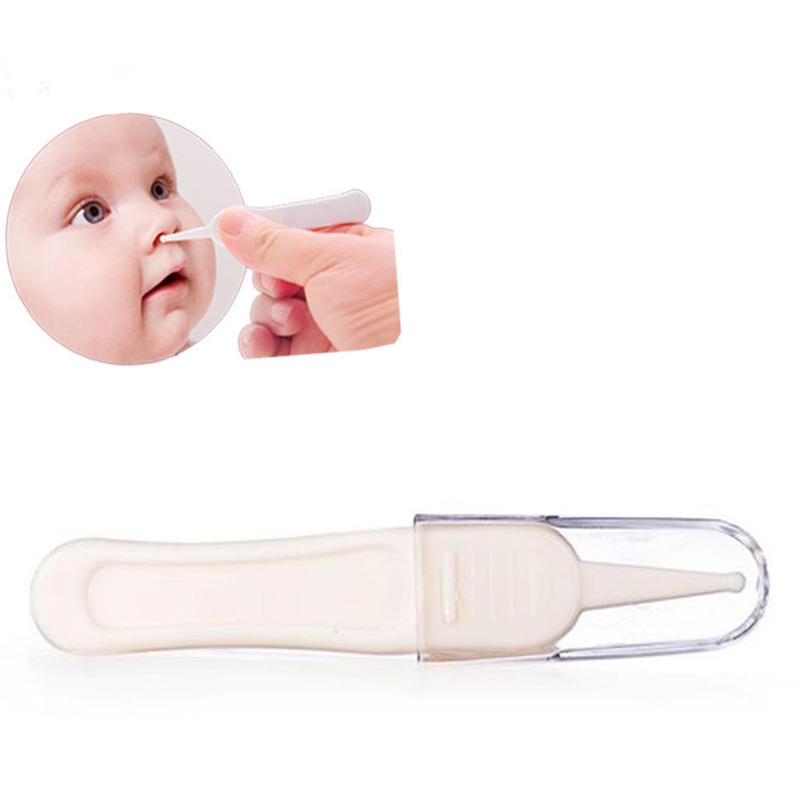 Pince à épiler pour bébé - Pince à épiler pour nettoyer les oreilles et le nez - Outil de nettoyage du nez - Tête ronde - Pour nettoyer la cavité nasale