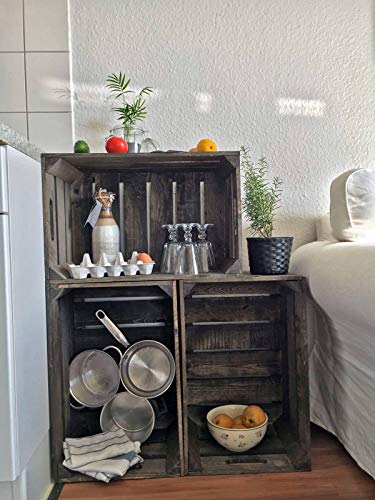 3er Set Neue dunkle stabile Obstkiste Palisander- Stiege, aus dem Alten Land +++ Natur 54x35x30 cm