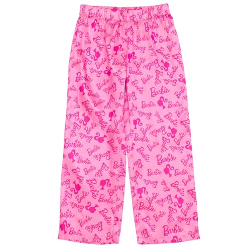 Barbie Girls Satin Lounge Sleep Pajama Shirt and Pants Set Little Kid to Big Kid Sizes (4-14-16)3