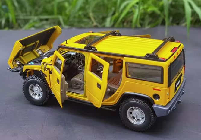 4x4 Hummer Soft Top Jaune – Maisto 1/18 – Miniature De Collection Sans Boîte