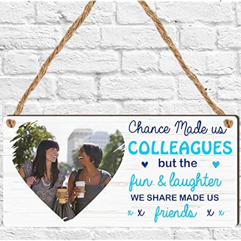 Pixie's Gifts Chance Made Us Colleagues Friend Colleague Gift Photo Plaque Friendship MDF Sign Cover