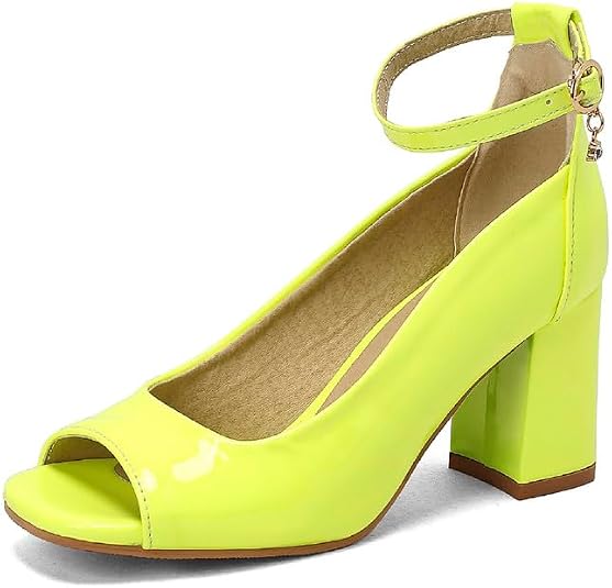 Women's Patent Leather Peep Toe Sandals With Buckle Straps – Block Heel, Comfortable Pumps, Available In Sizes 35-48 - View #10