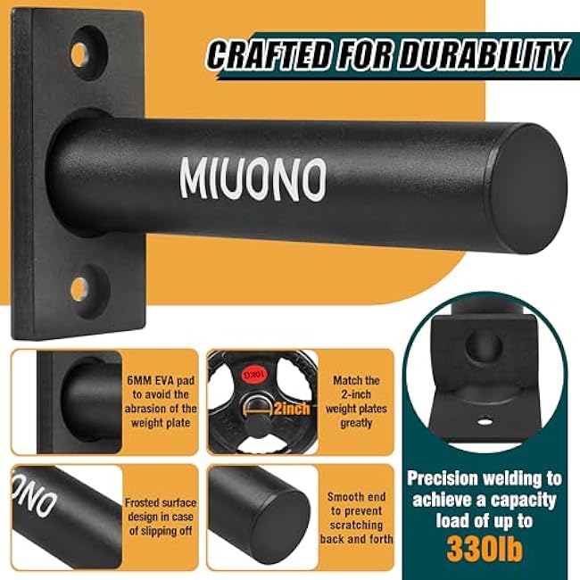 Weight Plate Holder, Wall Mounted Weight Rack Storage for Weight Plates, Home Gym Organizer