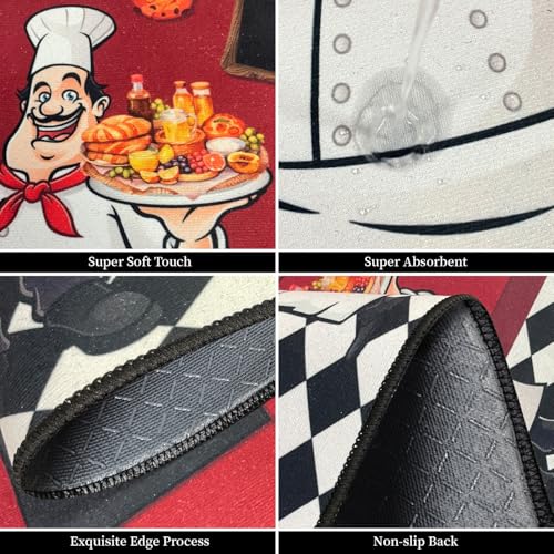 Alfombras de cocina lavables y súper absorbentes JWXCBIM con diseño de Fat Chef 6