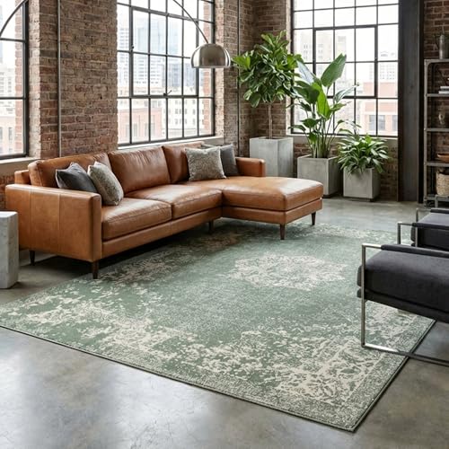 FRAAI | Home & Living Volero Teppich Vintage - Wonder Grün - Polypropylen - Kurzflor - Vintage - Orientalisch - Wohnzimmer, Esszimmer, Schlafzimmer