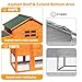 WHEGETED Large Chicken Coop Outdoor Durable Duck House Poultry Pet Hutch & 2 Wood Eggs Run Cage Nesting Box Waterproof Asphalt Roof Ramp Removable Tray Wire Fence for Backyard Small Animal Orange 79