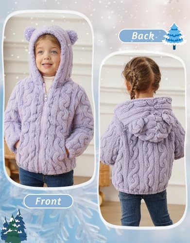 Image of Toddler Fleece Jacket Girls Warm Coats Winter Outerwear 2-6 Years