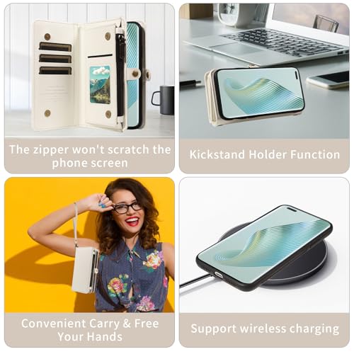 Coque Honor Magic 5 Pro étui portefeuille amovible cordon chaîne protection verre trempé