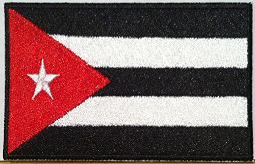 CUBA Flag Embroidered Patch Cuban Military Tactical Uniform Emblem Red, White & Black Version
