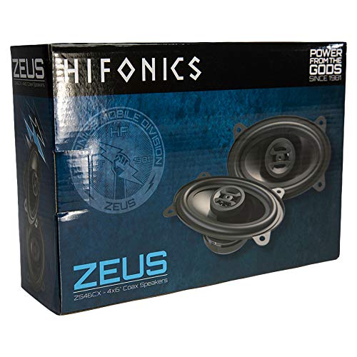 Hifonics Zs46Cx Zeus Coaxial Car Speakers (Black, Pair) – 4X6 Inch Coaxial Speakers, 200 Watt, 2-Way Car Audio, Passive Crossover, Sound System (Grills Not Included) #TOP4