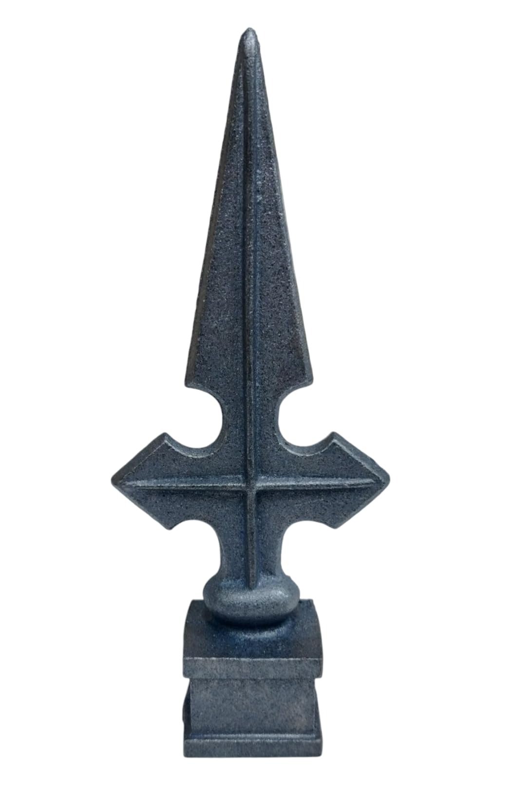 Cast Iron Fence Finials, Multiple Decorative Styles &amp; Sizes, 1/2" to 1" Inch Square and Round Spears, Fleur de Lis Design (1" Cross SQ, 5)
