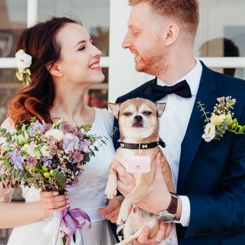 Estuche rosa para anillos de boda en piel sintética con pegatinas de personalización 8