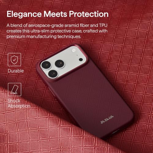 Image of pitaka for iPhone Pro Case 6.3 inch Refined Protection, Premium, Burgundy
