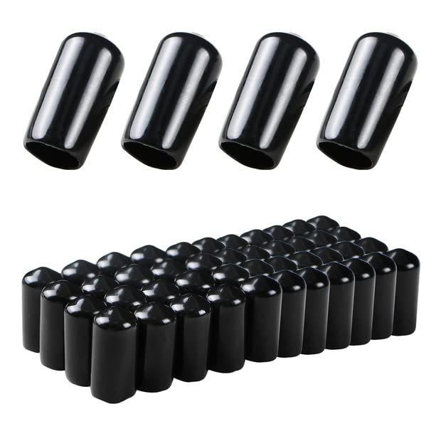 Aopin Cubierta de tapa de extremo redondo de goma de 310 pulgadas (0.295 in), protectores de rosca de tornillo de PVC flexible de tubería protectora