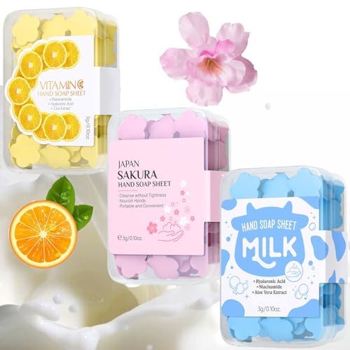 LOTIZUO Travel Hand Soap Sheets, 300 Pcs Portable Hand Paper Soap, Disposable Soap Sheets, Mini Foot Care, Travel Size Paper for School, Outdoor, Camping Hiking, BBQ, Part