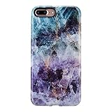 iPhone 8 Plus Marble Case/iPhone 7 Plus Case for Girls,GOLINK Glossy Marble Series Slim-Fit Ultra-Thin Anti-Scratch Shock Proof Dust Proof TPU Gel Case for iPhone 7/8 Plus - Purple Marble