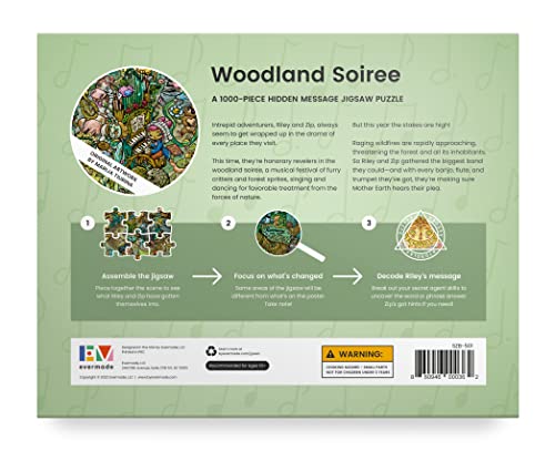 Woodland Soiree - A Hidden Message Mystery Jigsaw Puzzle for Adults - 1000 Pieces, Beautifully Detailed 70x50cm Frameable Art - Image 2