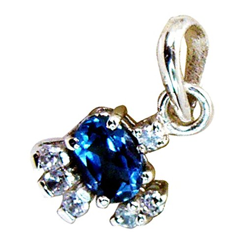 Pendentif topaze bleue argent 925 cadeau idéal anniversaire décembre