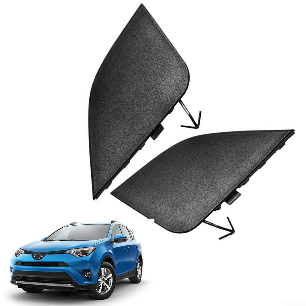 Cubierta de Gancho de Remolque para Parachoques Delantero para Toyota RAV4 2016-2018 - Plástico ABS Negro sin Pintar, reemplaza 53286-0R080 y 53285-0R080, Ajuste Directo