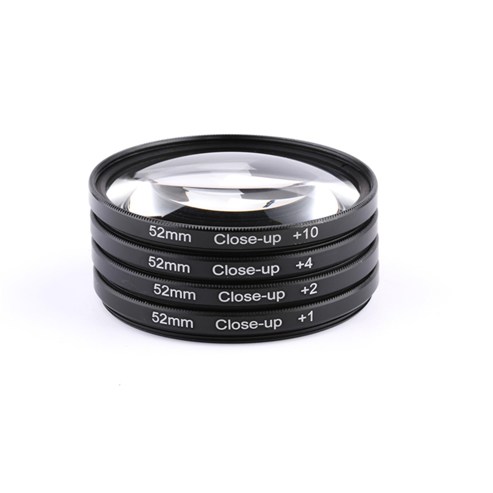Nahlinse +1 + 2 + 4 + 10 Dioptrien, vierteiliges Set, Makroobjektiv-Fokussierfilter, mit Nylontasche, Fotozubehör(82mm)