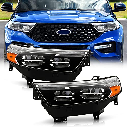 ACANII - For 2020-2021 Ford Explorer XLT/Limited Factory Style Full LED Headlights Headlamps Pair Set Left+Right