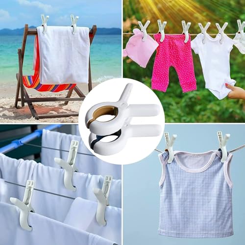 Image of Beach Towel Clips Beach Chair Clips Heavy Duty Beach Towel Clips Towel Clips for Cruise Towels Plastic Clothespins for Beach Chairs to Keep Your Towel from Blowing Away (18, Blue)