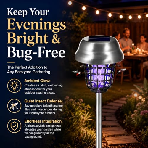 Image of 4Pack Solar Bug Zapper Outdoor Waterproof Mosquito Zapper