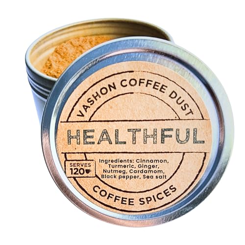 Coffee Dust - Healthful | Coffee Spice Blend to Flavor Coffee and Tea | Featuring Cinnamon, Turmeric, Black Pepper, and Ginger | No Sugar, No Artifical Flavors, 120 Servings