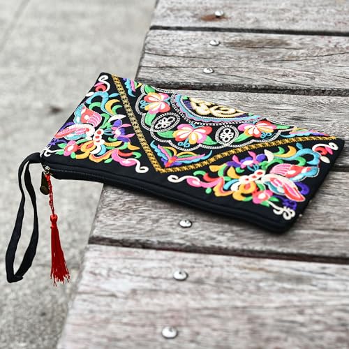 Wabilu WABILU223 Floral Embroidered Boho Wristlet Women Girls Evening Clutch Bags Handbags Handmade Beach Bag thumb #4