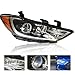 Carlaihu For 2017 2018 Hyundai Elantra SE | SEL | Value Edition Halogen Headlight Head Lamp Assembly Right Passenger Side Black Housing Replaces 92102-F3000 92102F3000 HY2503206