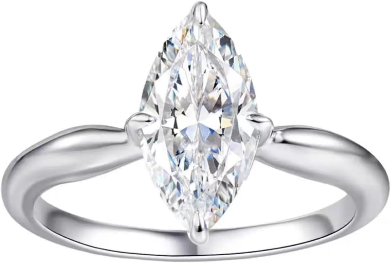 2.72CTTW Moissanite Rings for Women Engagement Ring Set D Color VVS1 925 Sterling Silver Bridal Wedding Ring Sets Jewelry Size 5-9