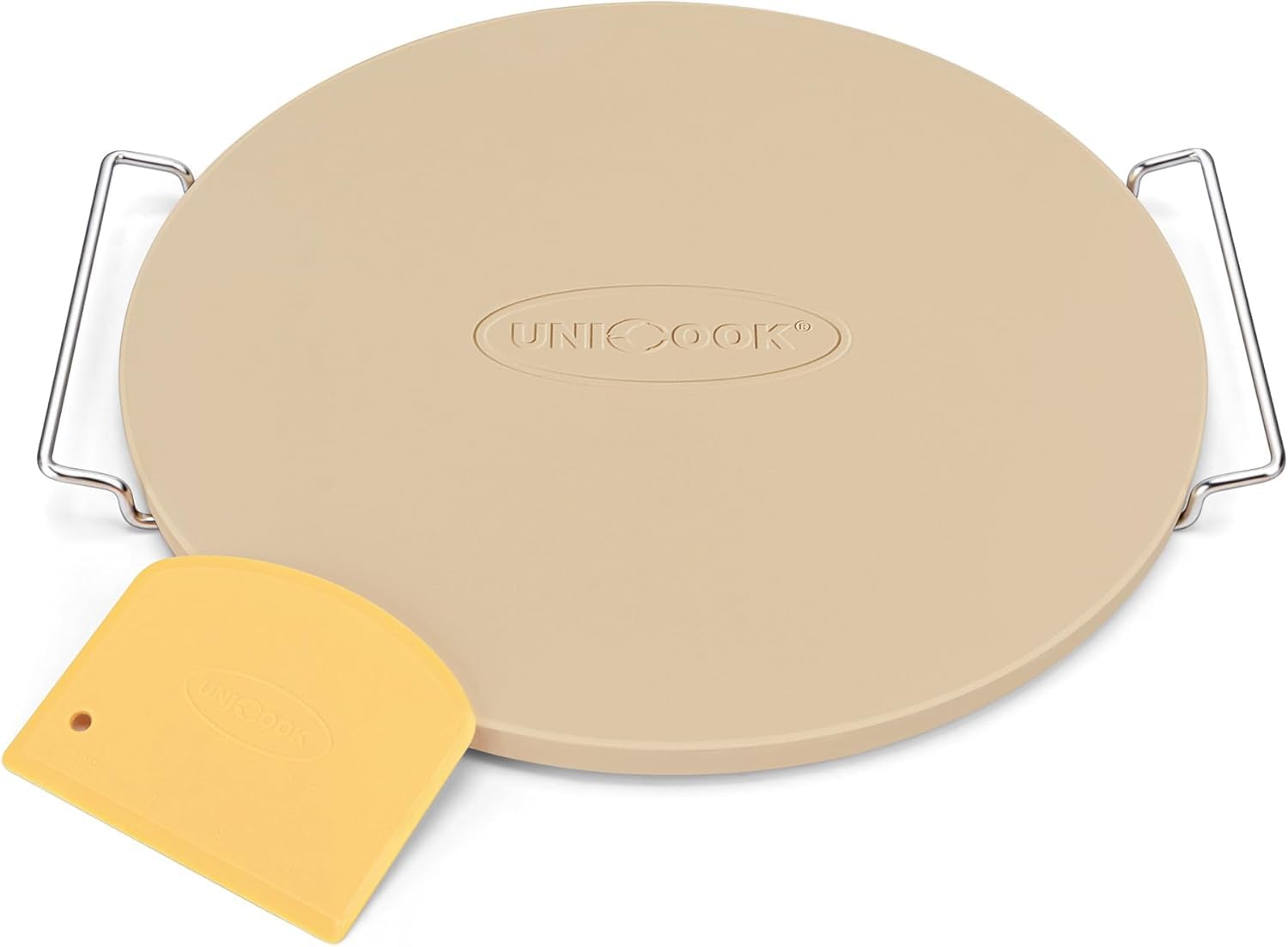 Unicook Rund Pizzastein Brotbackstein für Backofen 33 cm - Pizzastein für Gasgrill, Pizza Backstein für Brot Keksen, Pizzapfanne aus Cordierit