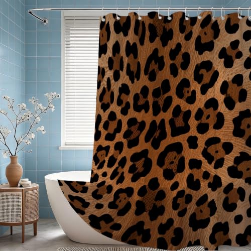 Rideau de douche léopard 180x200 imperméable en polyester anti-moisissure - 3
