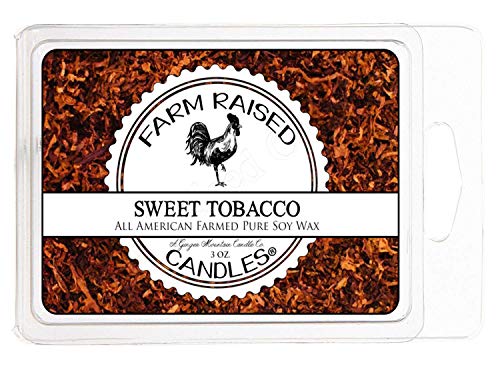 Farm Raised Candles - Sweet Tobacco - 100% Plant Based All Natural American Soy Wax Melts - Scented Warmer Cubes Blended with Essential Oils.