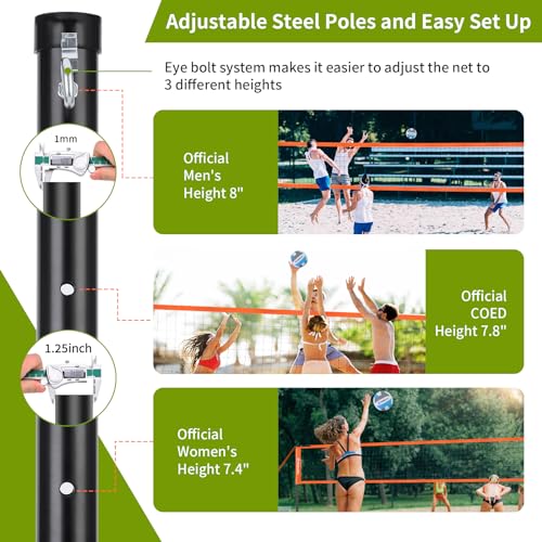 image for Olybeaka Outdoor Professional Volleyball Net Set System 32ft Portable 