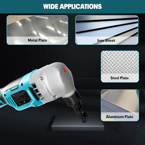 Image of Mayoki 18 Gauge Metal Nibbler Compatible with Makita 18v Battery, Cordless 1200RPM Speed Brushless Shear Tool, 2 Cutting Heads, 2.0 Battery & Charger Kit, for Stainless Steel, Sheet Aluminium, Plastic